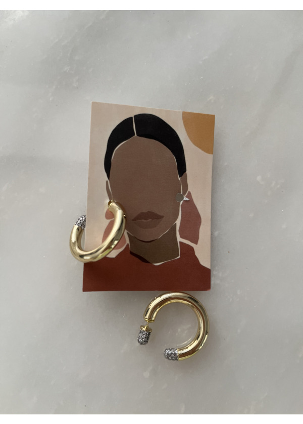 PREMİUM TAŞLI GOLD KÜPE